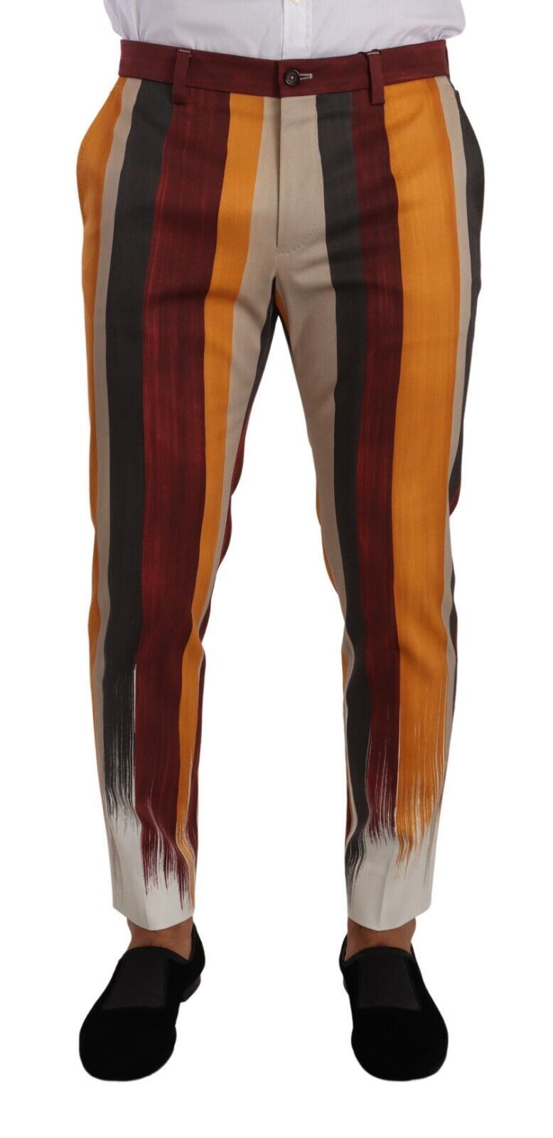 Dolce & Gabbana Multicolor Striped Cotton Skinny Pants
