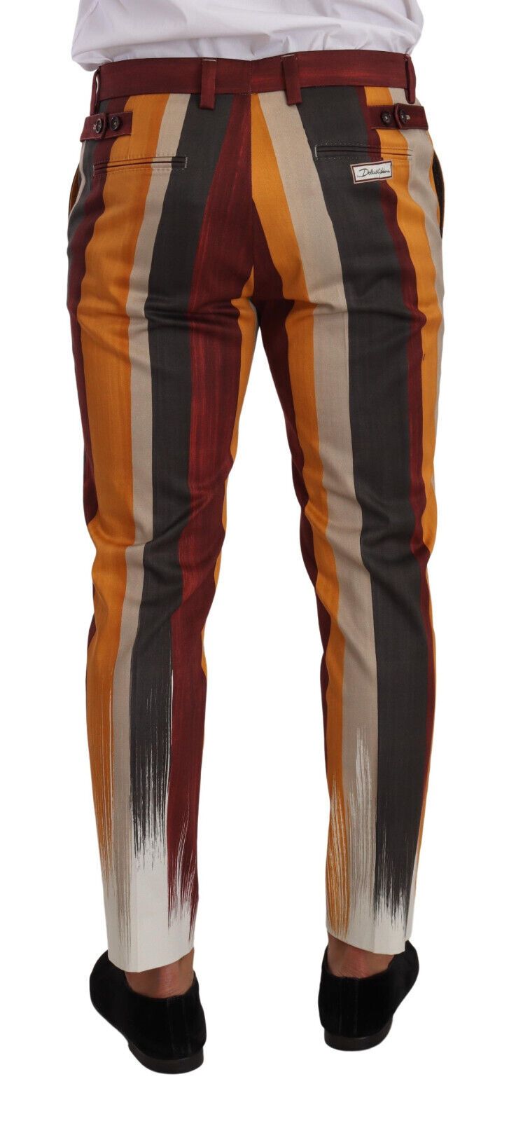 Dolce & Gabbana Multicolor Striped Cotton Skinny Pants