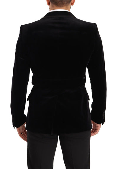 Dolce & Gabbana Black Velvet Single Breasted One Button Blazer