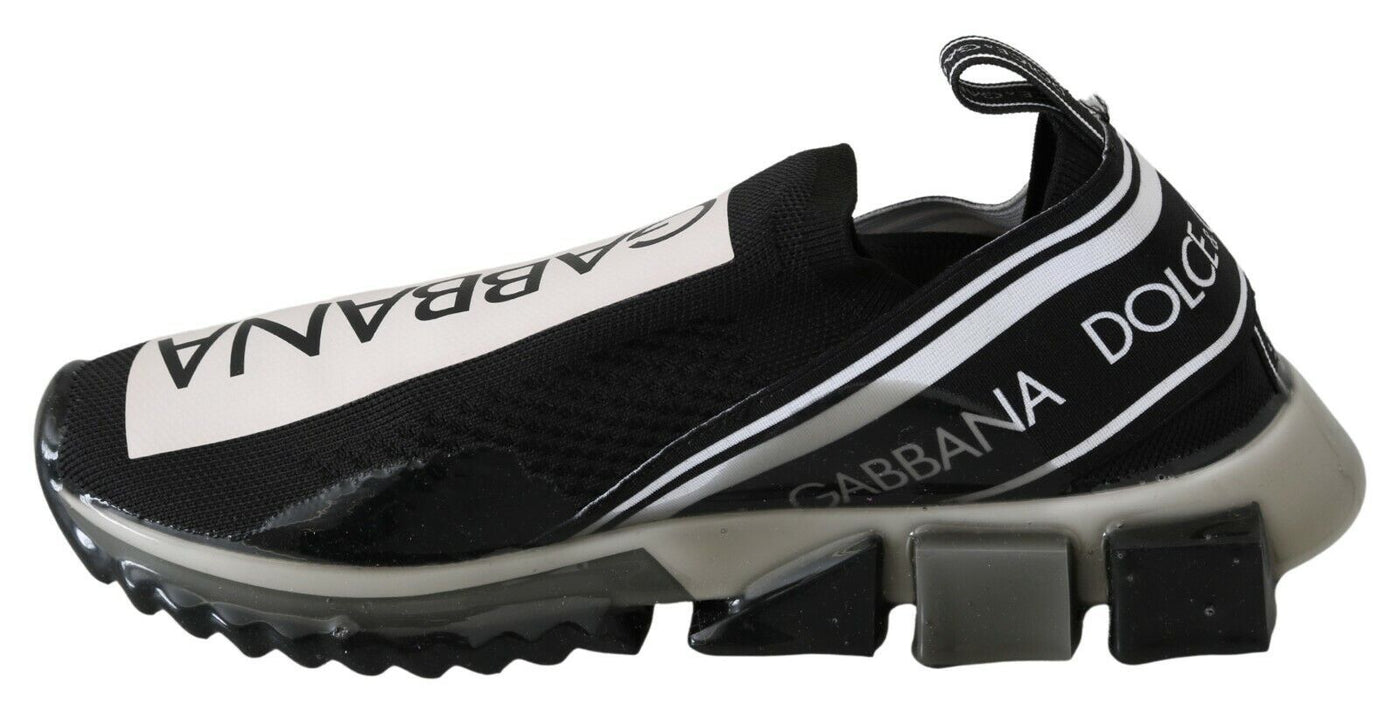 Dolce & Gabbana Black White SORRENTO Sport Stretch Sneakers