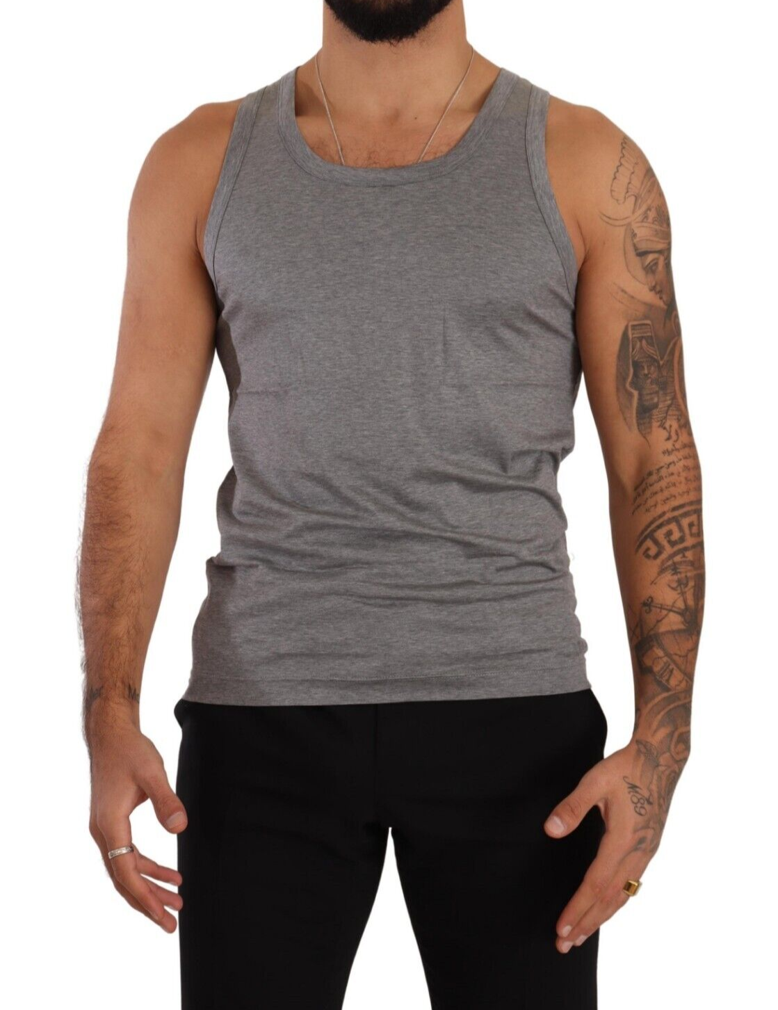 Dolce & Gabbana Gray Cotton Sleeveless Tank Top T-shirt Underwear