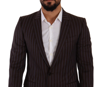 Dolce & Gabbana Bordeaux MARTINI Striped Slim Fit 2 Piece Suit