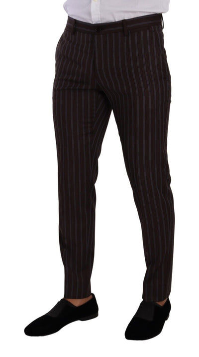 Dolce & Gabbana Bordeaux MARTINI Striped Slim Fit 2 Piece Suit