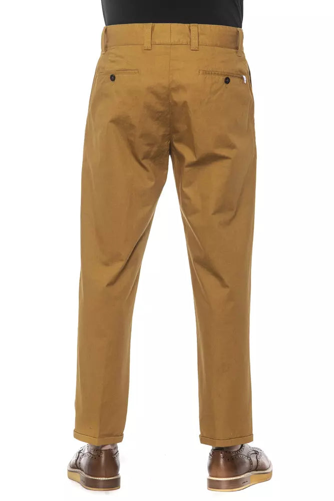 PT Torino Elegant Pleated Cotton Trousers in Rich Brown