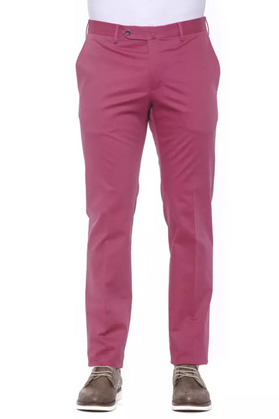 PT Torino Elegant Fuchsia Cotton Blend Trousers