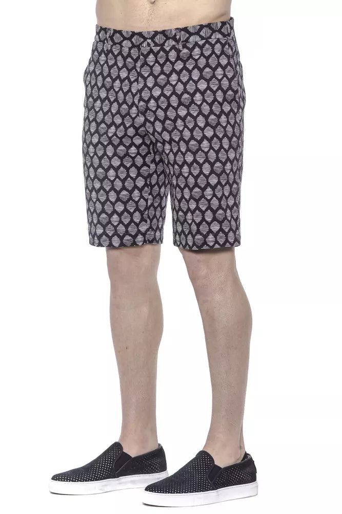 PT Torino Chic Patterned Bermuda Shorts in Blue